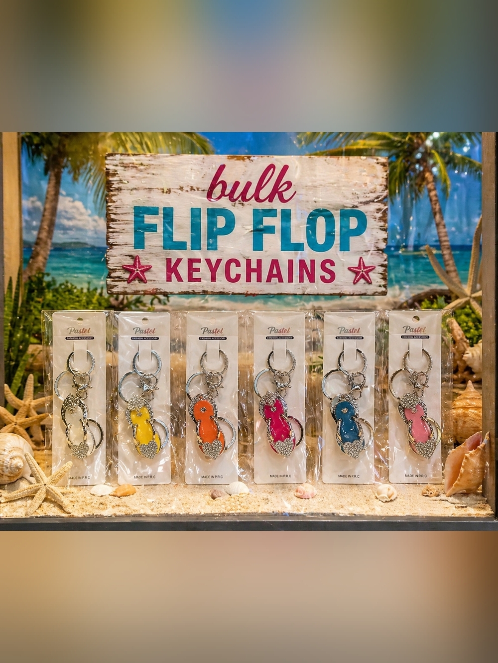 BULK Pastels Flip Flop Keychains